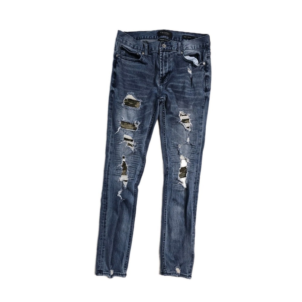 Pacsun Men's Jeans Skinny 31x32 Comfort Stretch  Distressed  Blue
